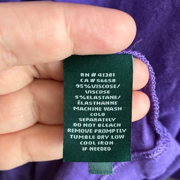 Ralph Lauren Women's Purple Viscose Jersey Knit
Cutout Cold Shoulder Top M - Picture 8 of 11